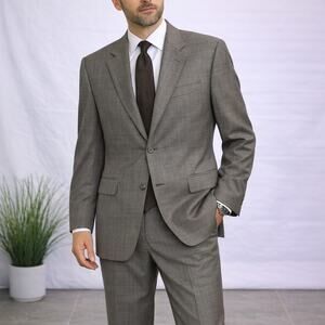 Ralph Lauren Men’s Wool Suit Gray Plaid 38R Blazer & Trousers